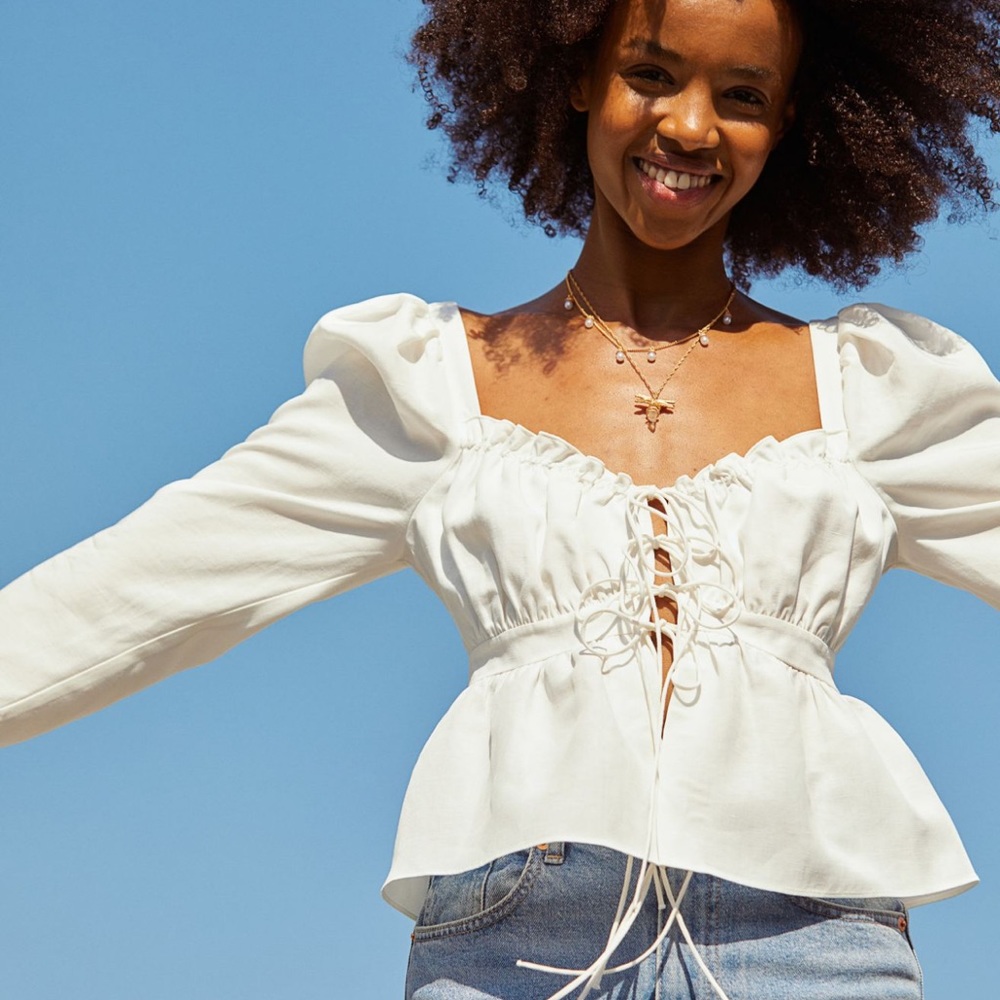 Brock Collection x H&M Lyocell-blend tie blouse